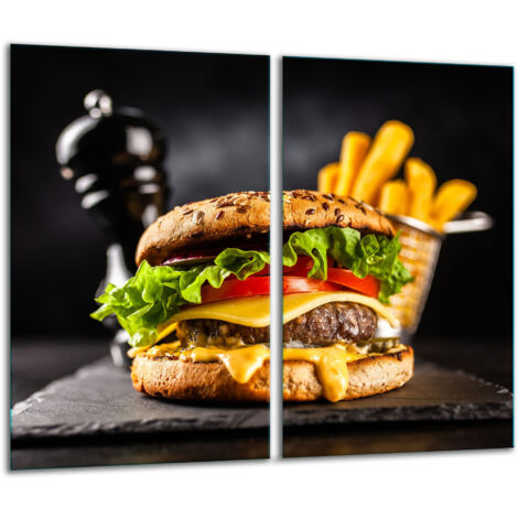 Glasscheidebrett 2x 30x52 Hamburger