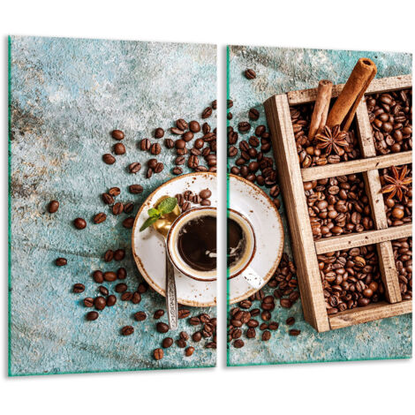 Glasscheidebrett 2x 30x52 Kaffee