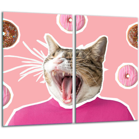 Glasscheidebrett 2x 30x52 Katze
