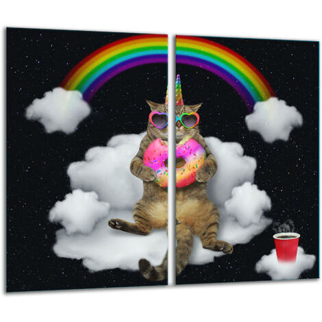 Glasscheidebrett 2x 30x52 Katze