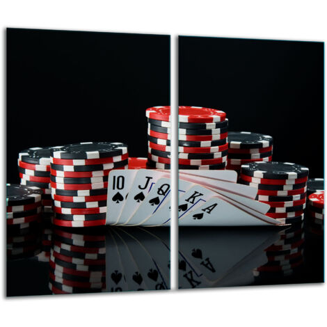 Glasscheidebrett 2x 30x52 Poker