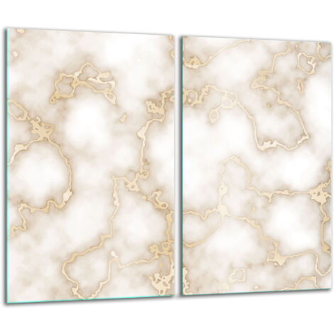 Glasscheidebrett 2x 30x52 Weißer Marmor
