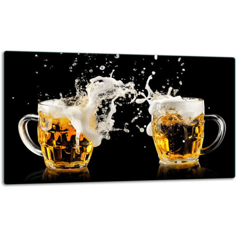Glasschild Schneidebrett 52x30 Bier