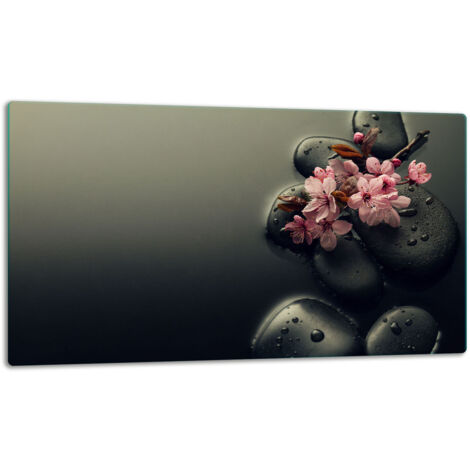 Glasschild Schneidebrett 52x30 Blume