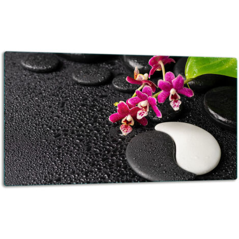 Glasschild Schneidebrett 52x30 Blume