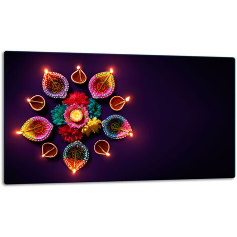Glasschild Schneidebrett 52x30 Blumen