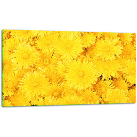Glasschild Schneidebrett 52x30 Blumen