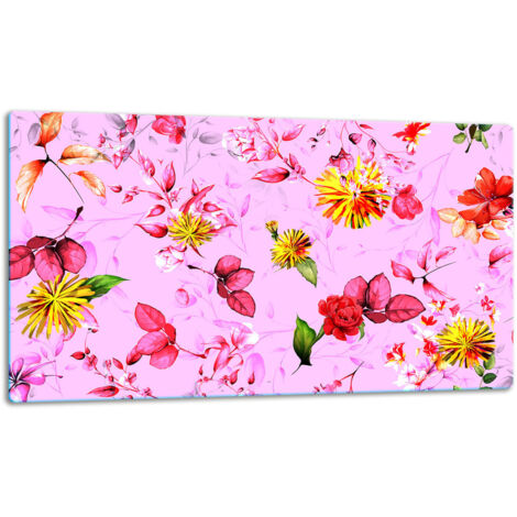 Glasschild Schneidebrett 52x30 Blumen