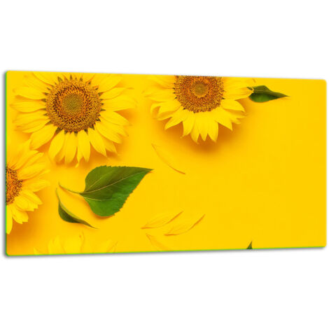 Glasschild Schneidebrett 52x30 Blumen