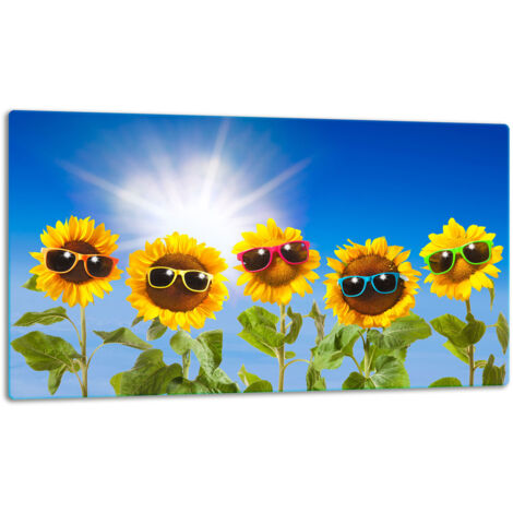 Glasschild Schneidebrett 52x30 Blumen