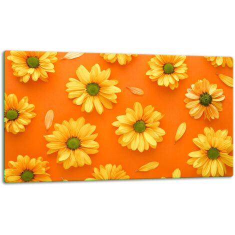 Glasschild Schneidebrett 52x30 Blumen