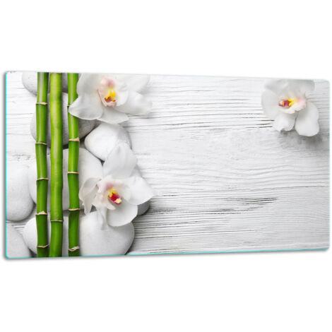 Glasschild Schneidebrett 52x30 Blumen