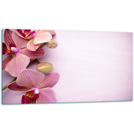 Glasschild Schneidebrett 52x30 Blumen