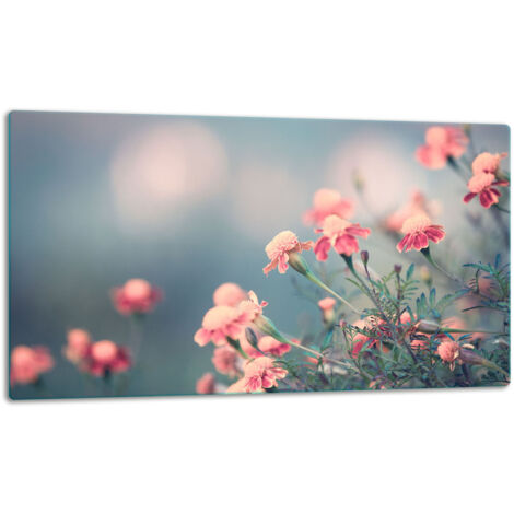 Glasschild Schneidebrett 52x30 Blumen