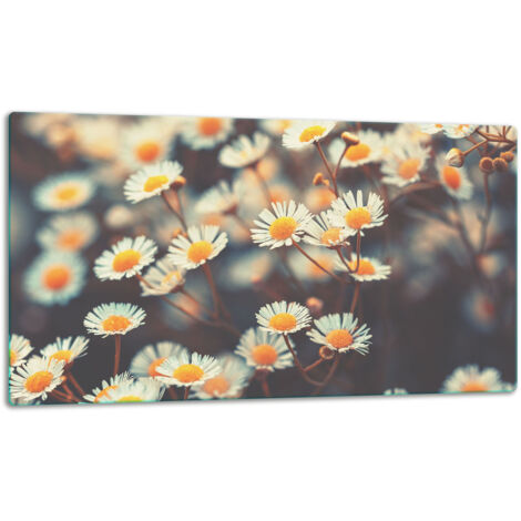 Glasschild Schneidebrett 52x30 Blumen