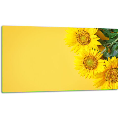 Glasschild Schneidebrett 52x30 Blumen