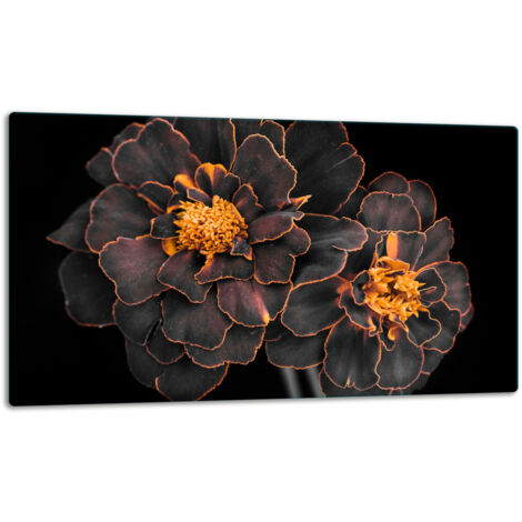 Glasschild Schneidebrett 52x30 Blumen