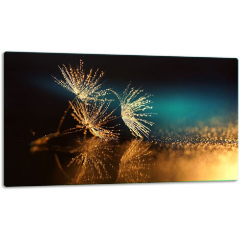 Glasschild Schneidebrett 52x30 Blumen
