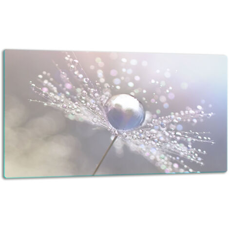 Glasschild Schneidebrett 52x30 Blumen