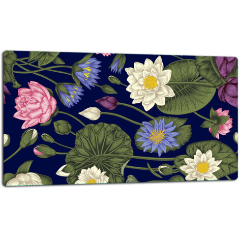 Glasschild Schneidebrett 52x30 Blumen
