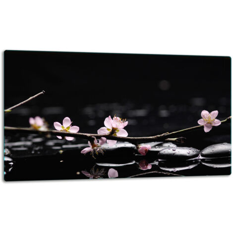 Glasschild Schneidebrett 52x30 Blumen