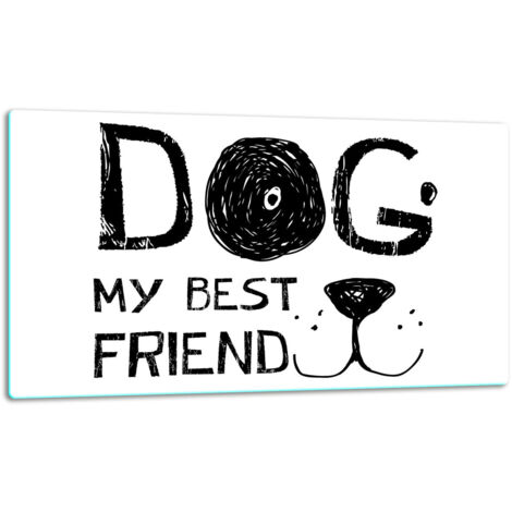 Glasschild Schneidebrett 52x30 Hund