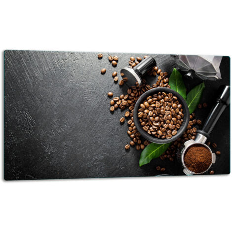 Glasschild Schneidebrett 52x30 Kaffee