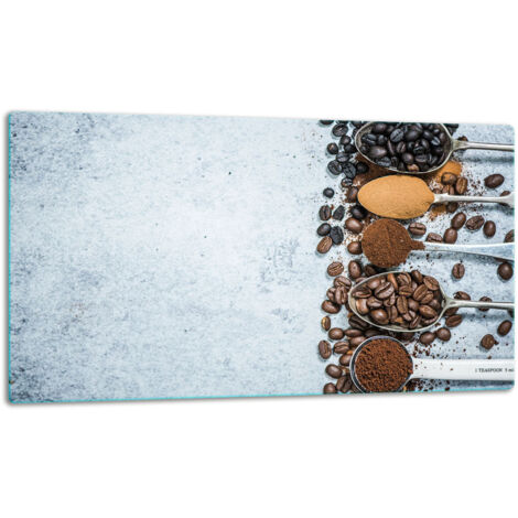 Glasschild Schneidebrett 52x30 Kaffee
