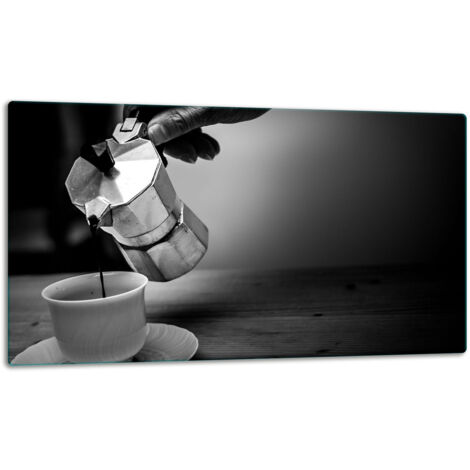Glasschild Schneidebrett 52x30 Kaffee