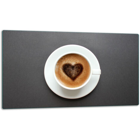 Glasschild Schneidebrett 52x30 Kaffee