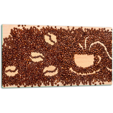 Glasschild Schneidebrett 52x30 Kaffee