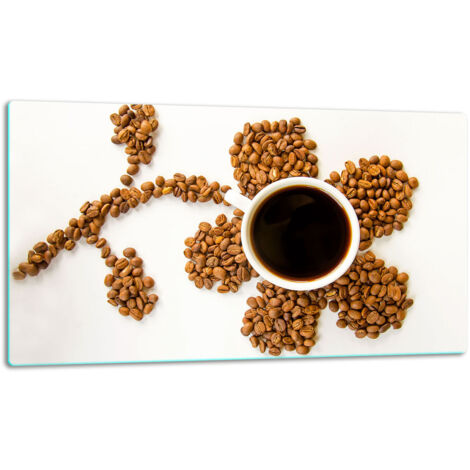 Glasschild Schneidebrett 52x30 Kaffee