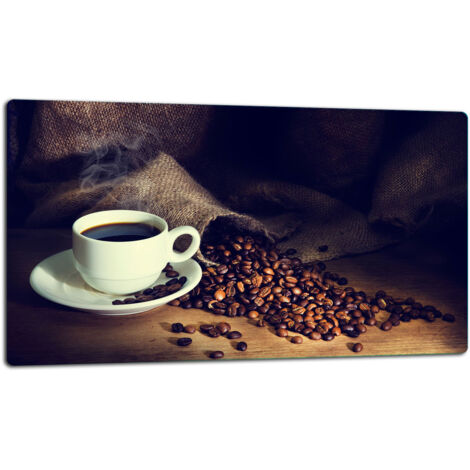 Glasschild Schneidebrett 52x30 Kaffee