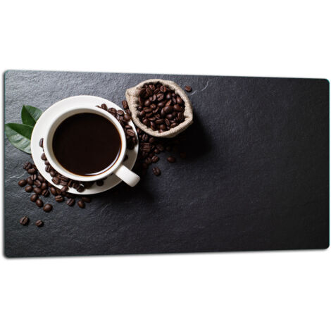 Glasschild Schneidebrett 52x30 Kaffee