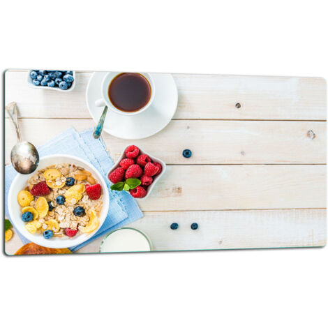 Glasschild Schneidebrett 52x30 Kaffee