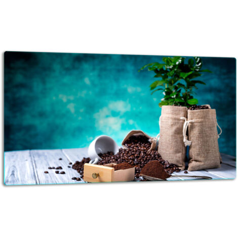 Glasschild Schneidebrett 52x30 Kaffee