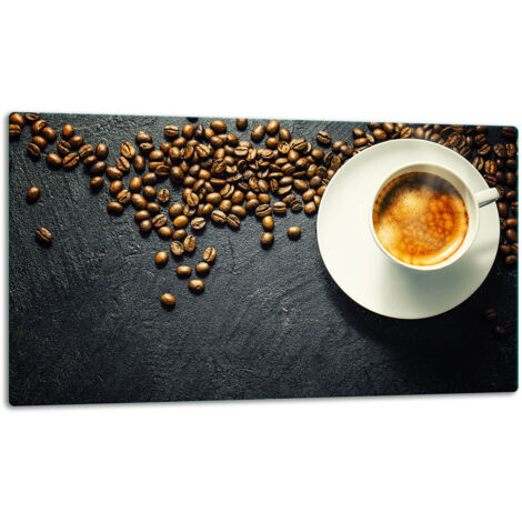 Glasschild Schneidebrett 52x30 Kaffee