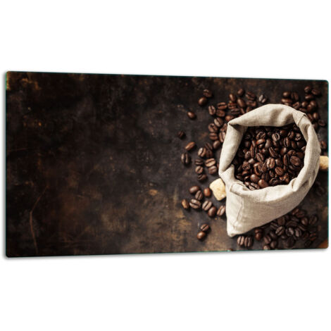 Glasschild Schneidebrett 52x30 Kaffee