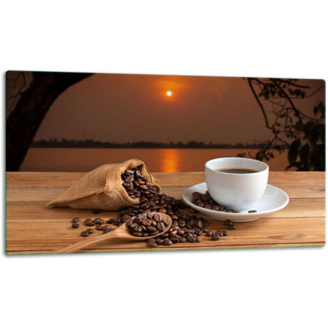 Glasschild Schneidebrett 52x30 Kaffee