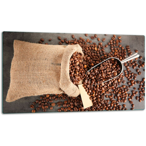 Glasschild Schneidebrett 52x30 Kaffee