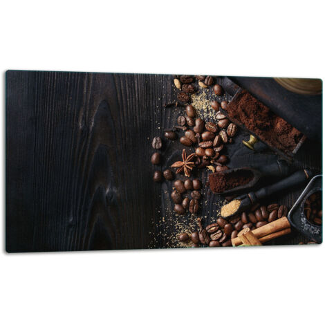 Glasschild Schneidebrett 52x30 Kaffee