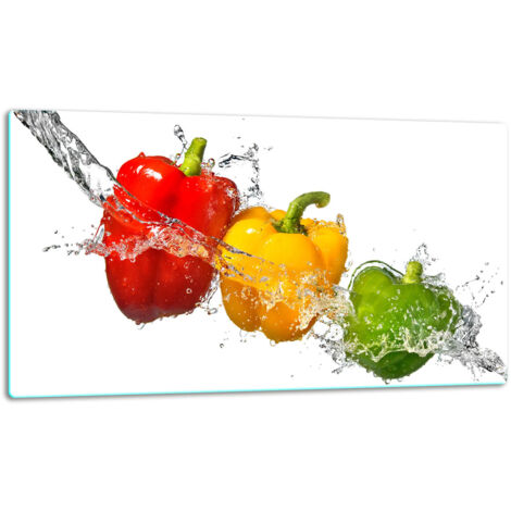 Glasschild Schneidebrett 52x30 Paprika