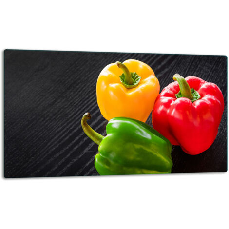 Glasschild Schneidebrett 52x30 Paprika