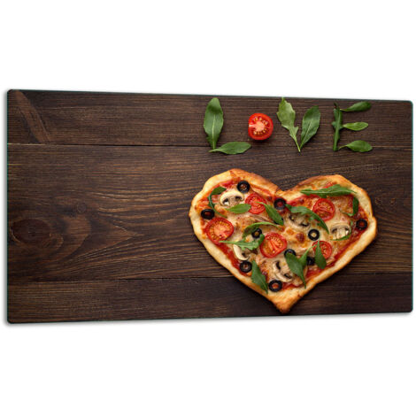 Glasschild Schneidebrett 52x30 Pizza