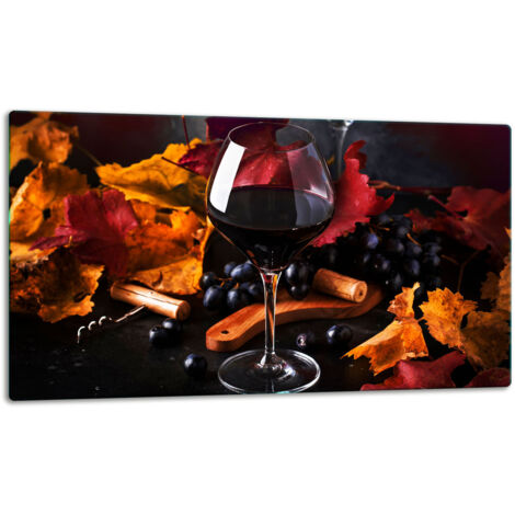 Glasschild Schneidebrett 52x30 Wein