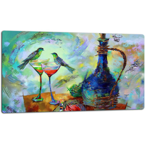 Glasschild Schneidebrett 52x30 Wein
