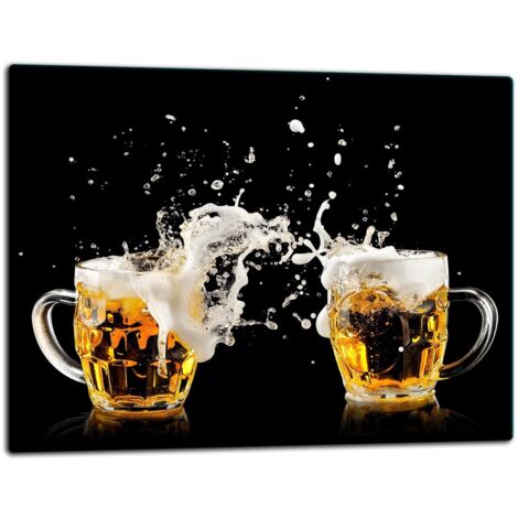 Glasschild Schneidebrett 52x40 Bier