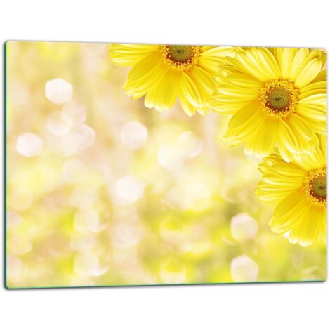 Glasschild Schneidebrett 52x40 Blüten