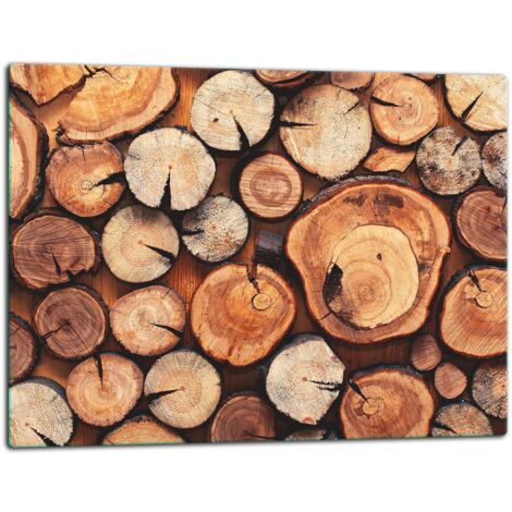 Glasschild Schneidebrett 52x40 Holz