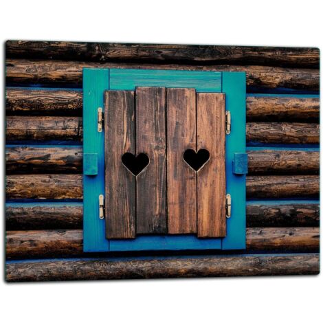 Glasschild Schneidebrett 52x40 Holz